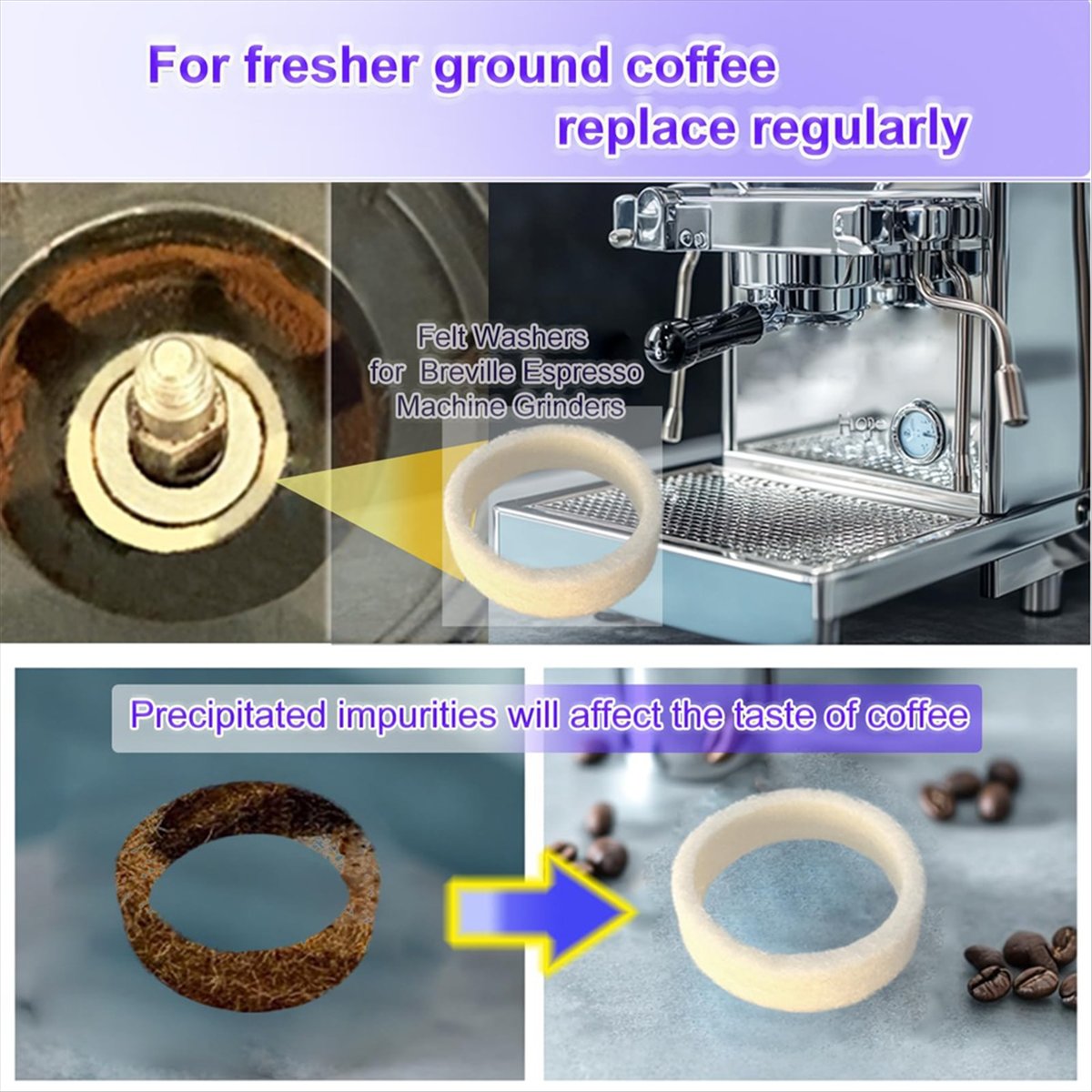 Breville Espresso Bes870 - (A64E) 6-delige vilten wasmachinevervanging voor Breville