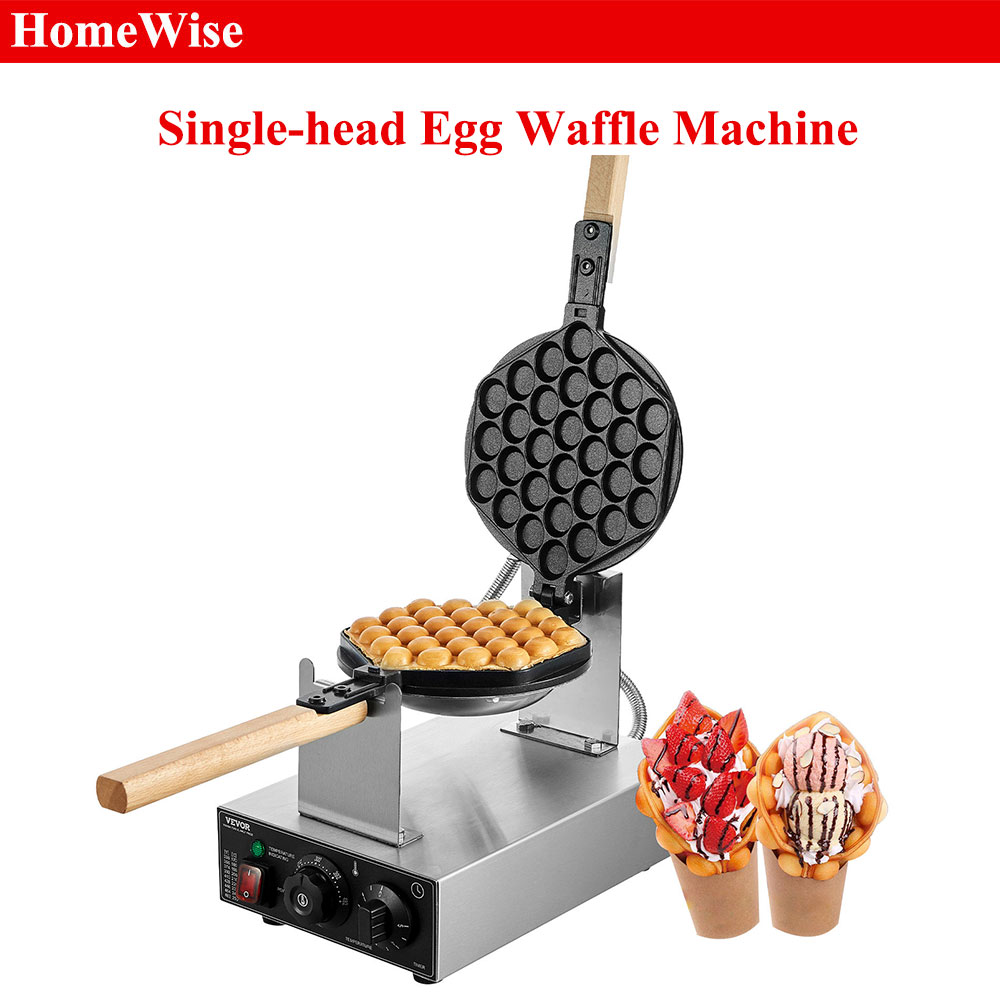 Waffle Cone Maker - HomeWise Commercieel Ei Bubble Wafelijzer 1400W